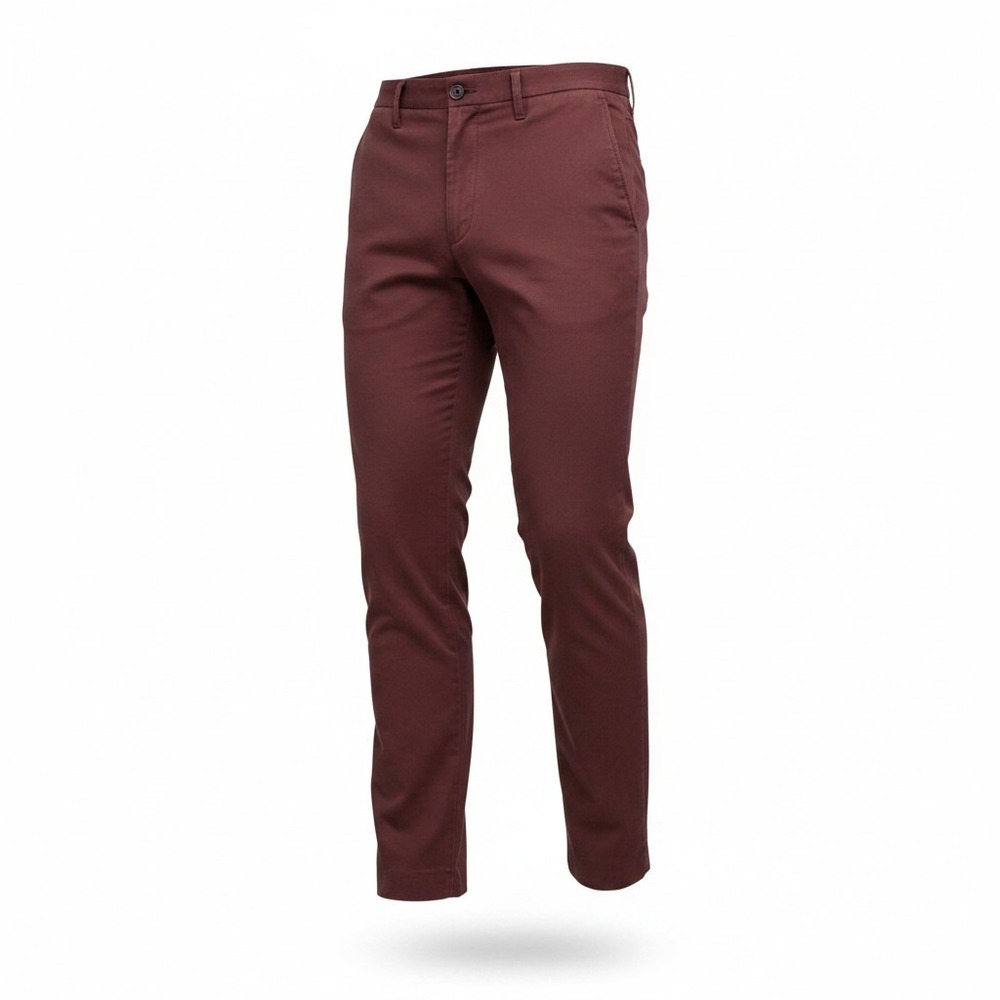 Salvatore Ferragamo Chino Pants Mens 50 Burgundy Cotton Stretch Made in Italy